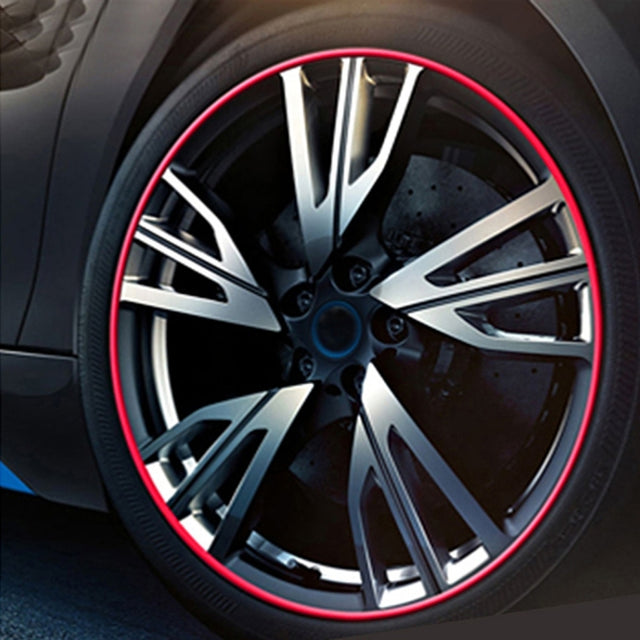 Universal Decorative Scratchproof Stickup 8M Flexible Car Wheel Hub TRIM Mouldings Decoration Strip(Red)