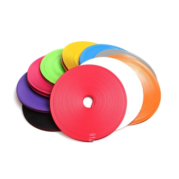 Universal Decorative Scratchproof Stickup 8M Flexible Car Wheel Hub TRIM Mouldings Decoration Strip(Red)