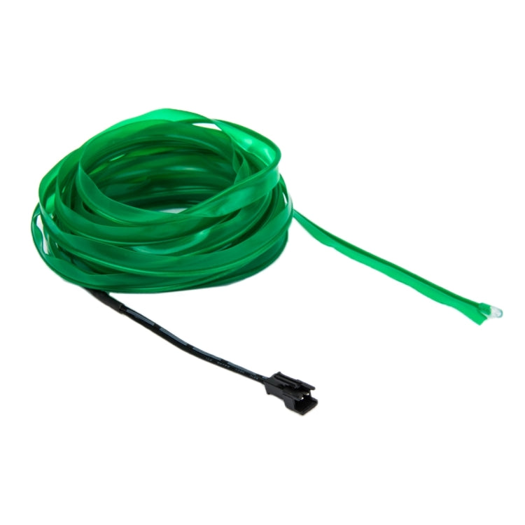 EL Cold Green Light Water-resistant Flat Flexible Car Strip Light with Driver for Car Decoration, Length: 5m(Green)