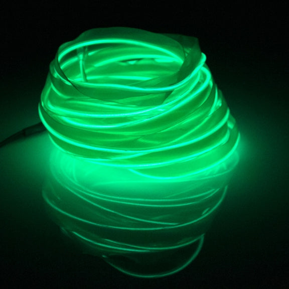 EL Cold Green Light Water-resistant Flat Flexible Car Strip Light with Driver for Car Decoration, Length: 5m(Green)
