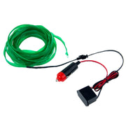 EL Cold Green Light Water-resistant Flat Flexible Car Strip Light with Driver for Car Decoration, Length: 5m(Green)