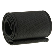 PU Leather Steering Wheel Cover With Needle and Thread, Size: 54x10.5cm (Black)