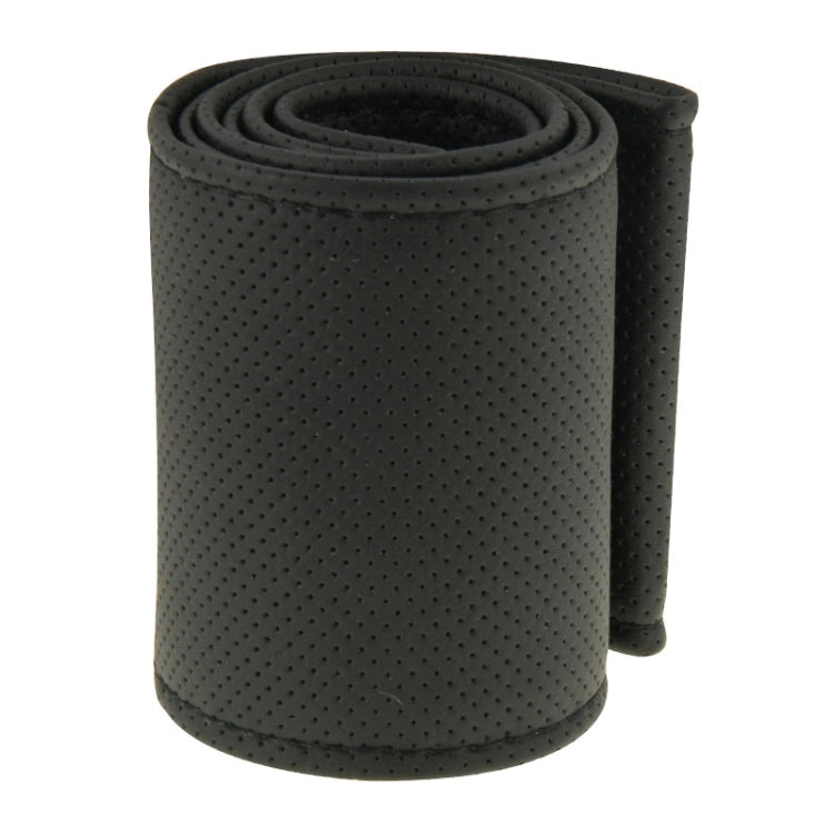 PU Leather Steering Wheel Cover With Needle and Thread, Size: 54x10.5cm (Black)