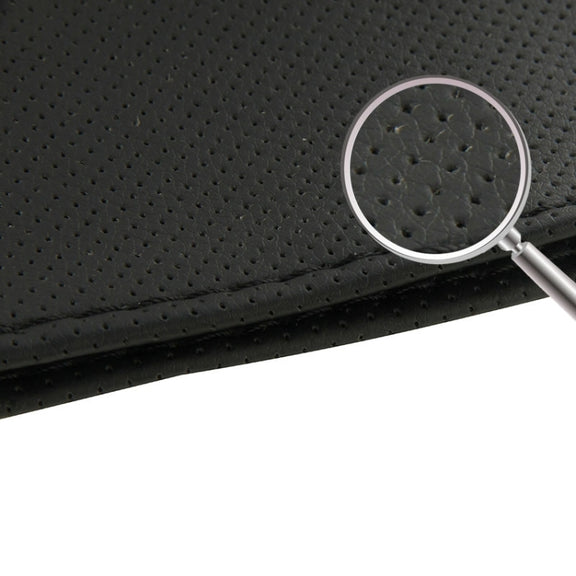PU Leather Steering Wheel Cover With Needle and Thread, Size: 54x10.5cm (Black)
