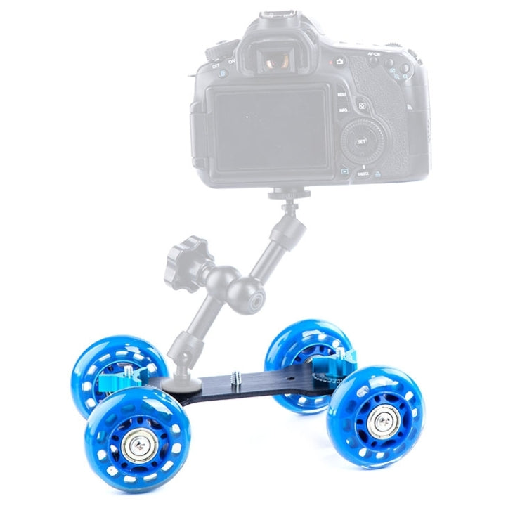 DEBO First Generation Camera Truck / Floor Table Video Slider Track Dolly Car for DSLR Camera / Camcorders(Blue) - Camera Dolly by DEBO | Online Shopping South Africa | PMC Jewellery | Buy Now Pay Later Mobicred