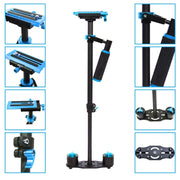 YELANGU 38.5-61cm Carbon Fiber Handheld Stabilizer for DSLR & DV Digital Video & Cameras, Capacity Range 0.5-3kg(Blue)