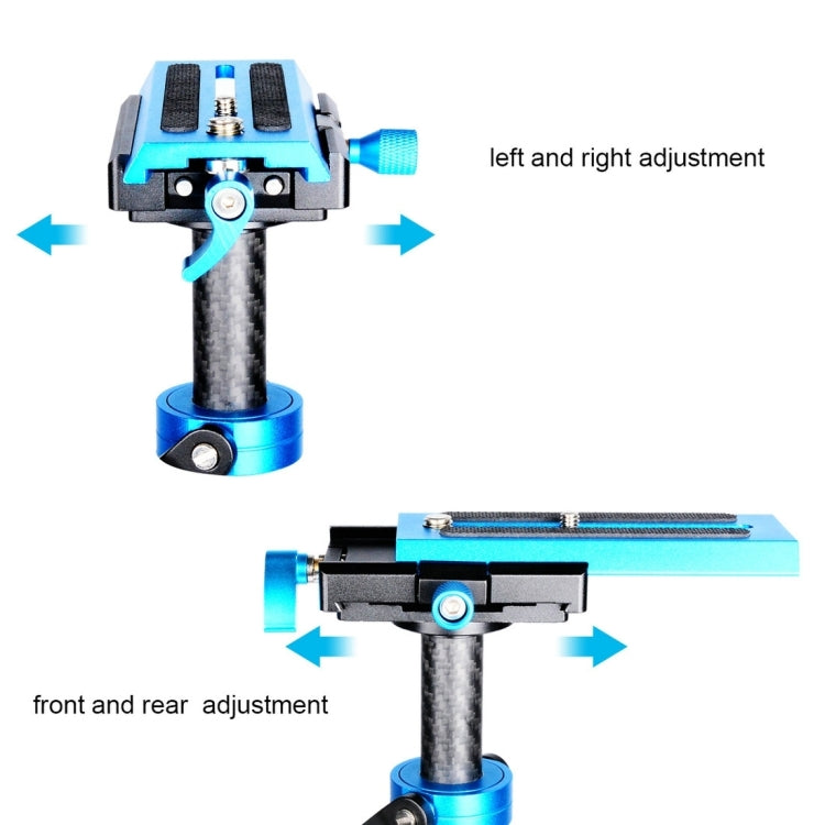 YELANGU 38.5-61cm Carbon Fiber Handheld Stabilizer for DSLR & DV Digital Video & Cameras, Capacity Range 0.5-3kg(Blue) - free shipping - PMC Jewellery - Order now!