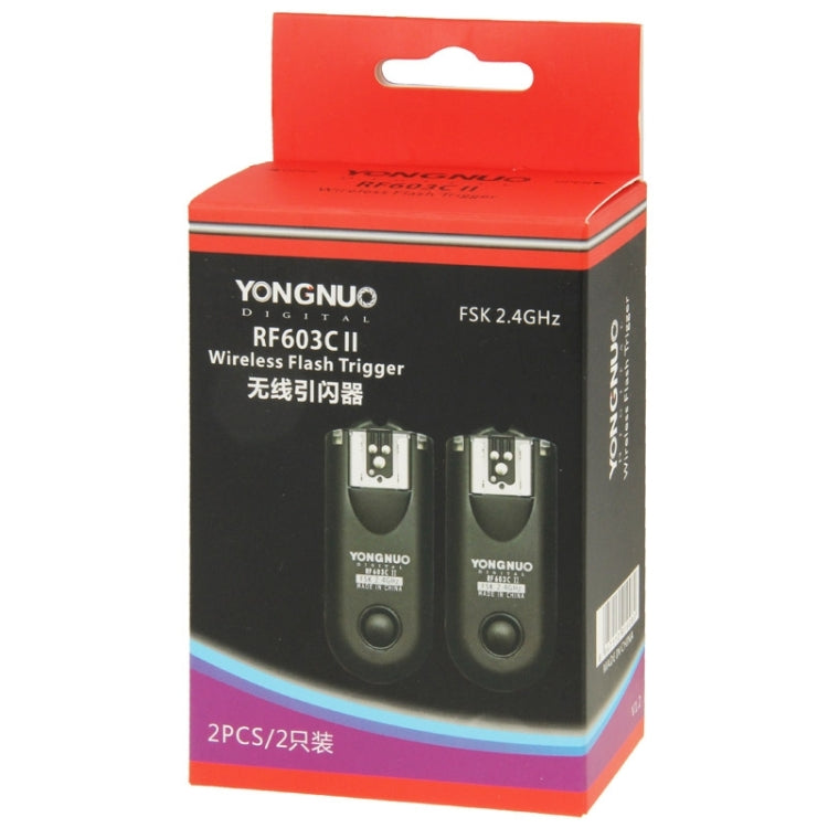2 PCS YONGNUO RF603C II FSK 2.4GHz Wireless Flash Trigger with C1 Shutter Connecting Cable - free shipping - PMC TechLife - Order now!