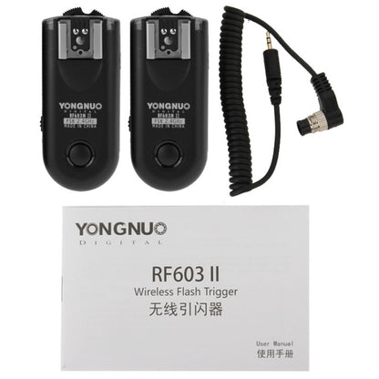 2 PCS YONGNUO RF603N II FSK 2.4GHz Wireless Flash Trigger with N1 Shutter Connecting Cable - free shipping - PMC Jewellery - Order now!