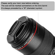 72mm Center Pinch Camera Lens Cap(Black)