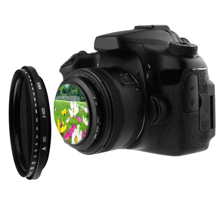52mm ND Fader Neutral Density Adjustable Variable Filter ND 2 to ND 400 Filter(Black)