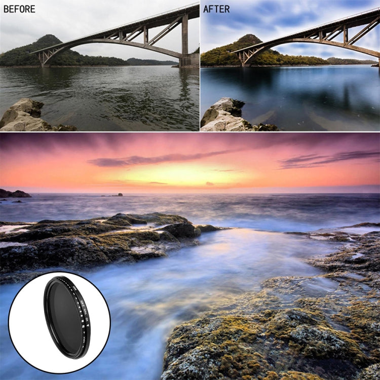 52mm ND Fader Neutral Density Adjustable Variable Filter ND 2 to ND 400 Filter(Black) - free shipping - PMC TechLife - Order now!