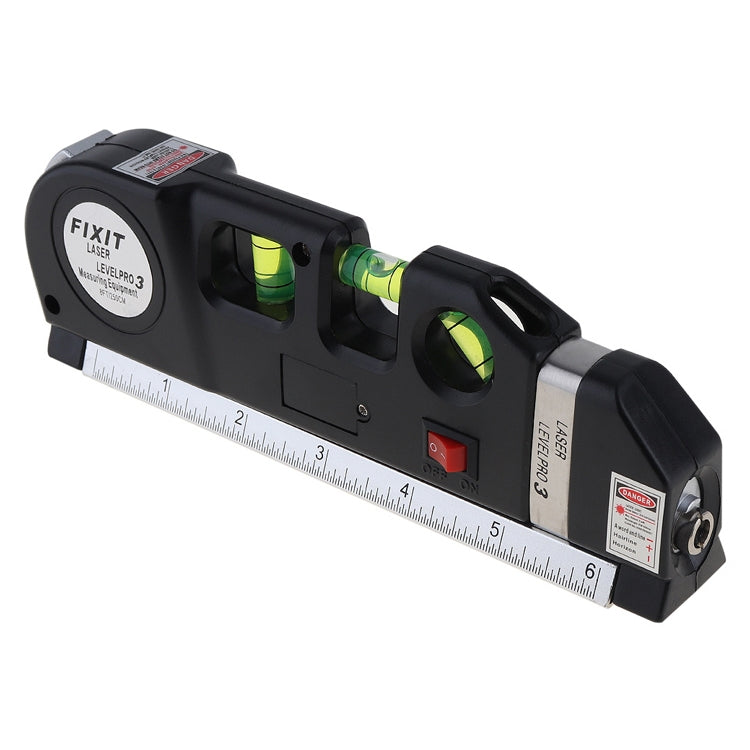 Laser Level with Tape Measure Pro 3 (250cm), LV-03(Black) - Laser Rangefinder by PMC TechLife | Online Shopping South Africa | PMC TechLife