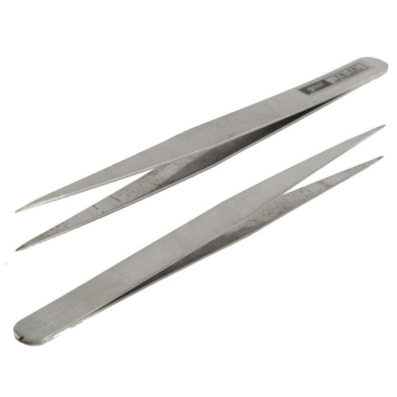 6 PCS Stainless Steel TS-10/ 11/ 12/ 13/ 14/ 15 Straight and Angled Tweezerses(Grey)