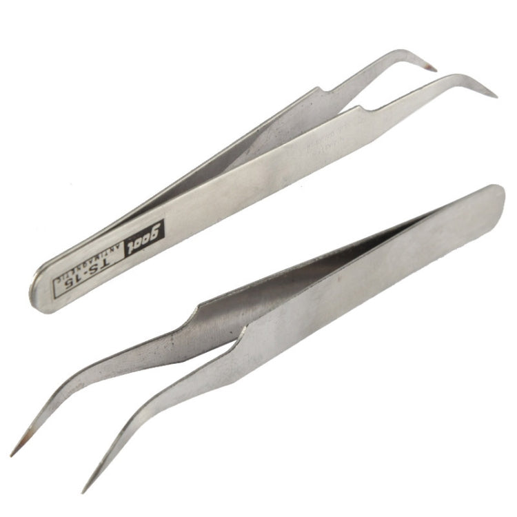 6 PCS Stainless Steel TS-10/ 11/ 12/ 13/ 14/ 15 Straight and Angled Tweezerses(Grey) - Tweezers by VETUS | Online Shopping South Africa | PMC Jewellery | Buy Now Pay Later Mobicred