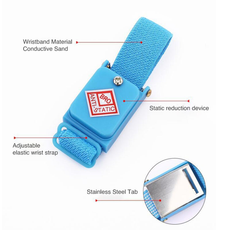 Wireless Anti Static ESD Discharge Cable Band Wrist Strap(Baby Blue) - free shipping - PMC TechLife - Order now!