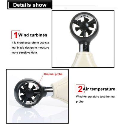 BENETECH Digital Electronic Anemometer (GM816A)(White) - Tachometers & Anemometer by BENETECH | Online Shopping South Africa | PMC Jewellery | Buy Now Pay Later Mobicred