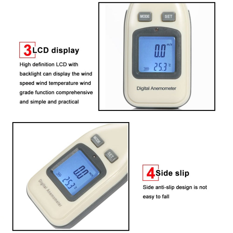 BENETECH Digital Electronic Anemometer (GM816A)(White) - Tachometers & Anemometer by BENETECH | Online Shopping South Africa | PMC TechLife | Buy Now Pay Later Mobicred