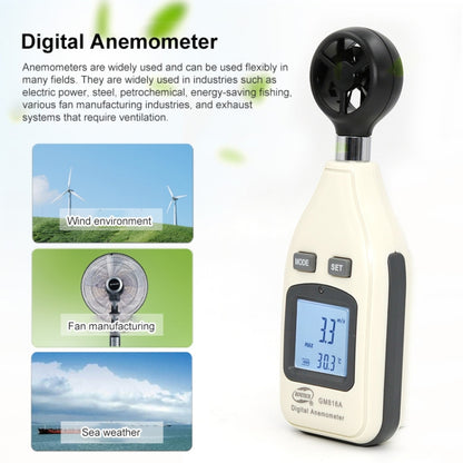 BENETECH Digital Electronic Anemometer (GM816A)(White) - Tachometers & Anemometer by BENETECH | Online Shopping South Africa | PMC Jewellery | Buy Now Pay Later Mobicred