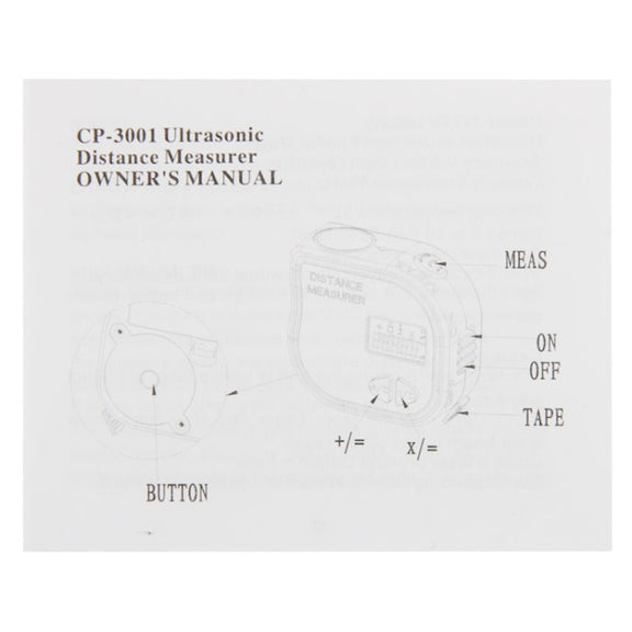 CP-3001 Ultrasonic Distance Measurer Laser Point with 1m Tape Measurer