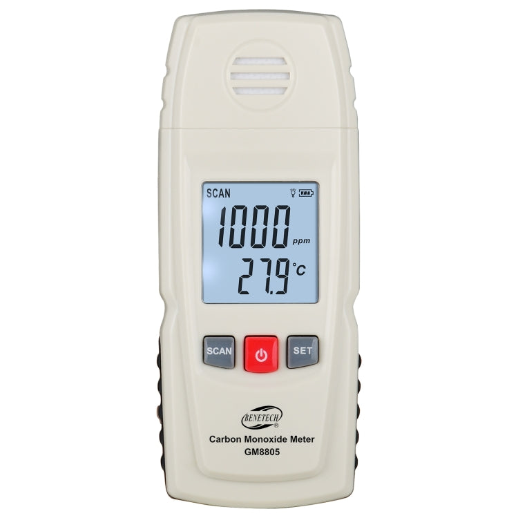 BENETECH GM8805 LCD Display Handheld Carbon Monoxide CO Monitor Detector Meter Tester, Measure Range: 0-1000ppm(White) - free shipping - PMC TechLife - Order now!