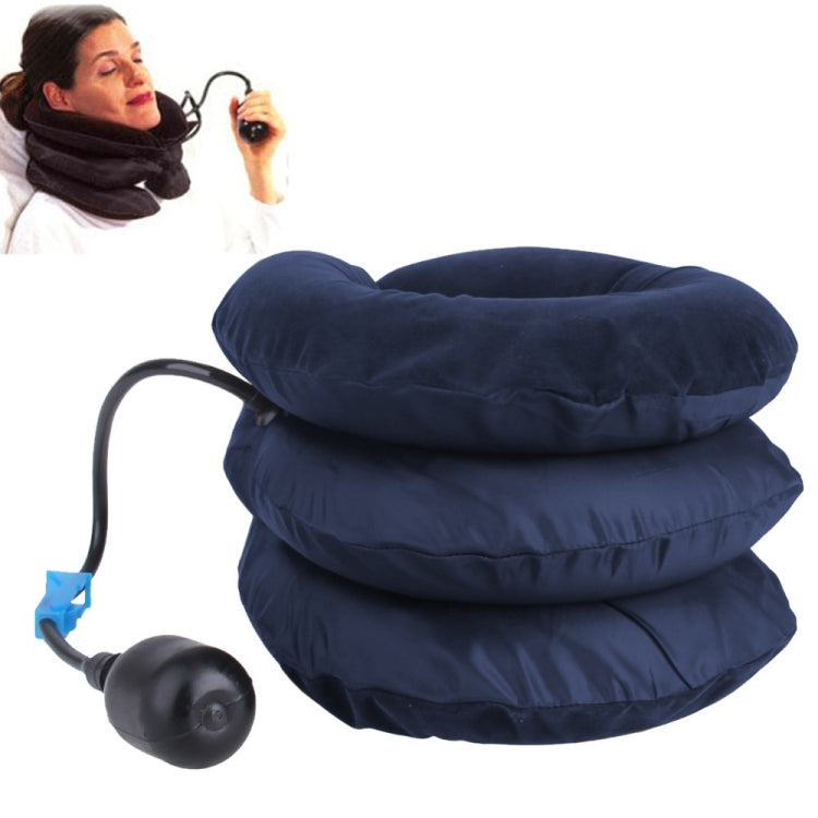 Inflatable Air Cervical Neck Traction Device Soft Head Back Shoulder Neck Ache Massager Headache Pain Relief Relaxation Brace(Dark Blue) - free shipping - PMC TechLife - Order now!