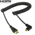 1.4 Version Gold Plated Mini HDMI Male to HDMI Male Coiled Cable, Support 3D / Ethernet, Length: 0.6m-2m - free shipping - PMC TechLife - Order now!