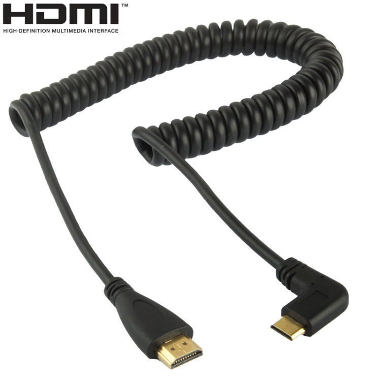 1.4 Version Gold Plated Mini HDMI Male to HDMI Male Coiled Cable, Support 3D / Ethernet, Length: 0.6m-2m - free shipping - PMC TechLife - Order now!