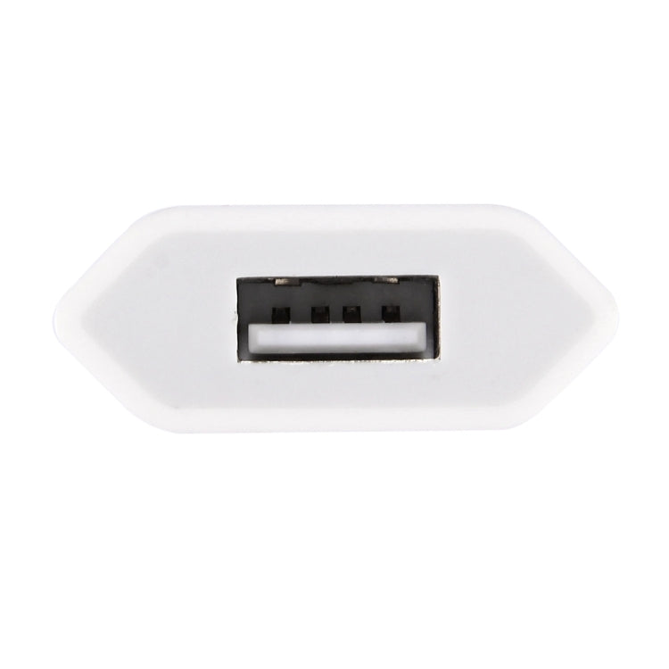 5V / 1A Single USB Port Charger Travel Charger, EU Plug(White) - USB Charger by PMC TechLife | Online Shopping South Africa | PMC TechLife | Buy Now Pay Later Mobicred