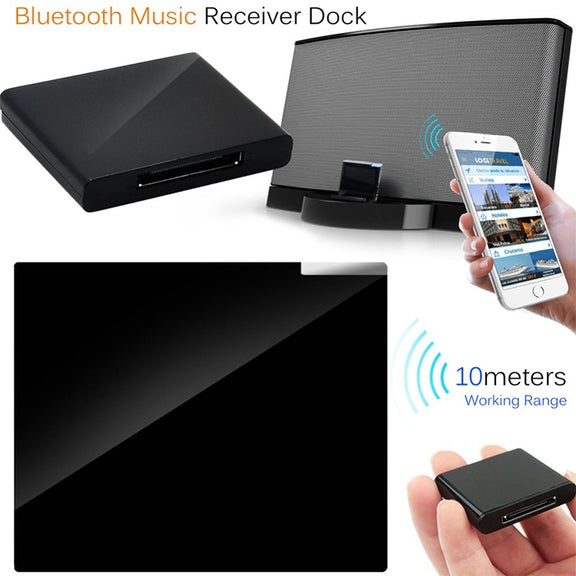 Wireless Bluetooth Music Receiver For iPhone 4 & 4S / (iPad 3) / iPad 2 / iPod  / Any Bluetooth Device(White)