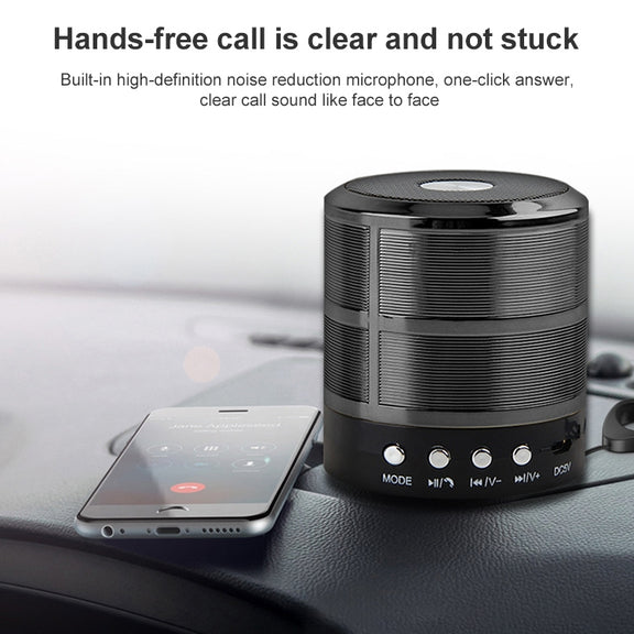 S28 Metal Mobile Bluetooth Stereo Portable Speaker with Hands-free Call Function(Gold)