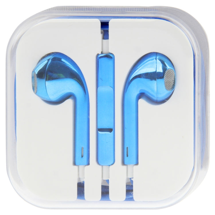 3.5mm Stereo Electroplating Wire Control Earphone for Android Phones / PC / MP3 Player / Laptops(Blue) - In Ear Wired Earphone by PMC TechLife | Online Shopping South Africa | PMC TechLife