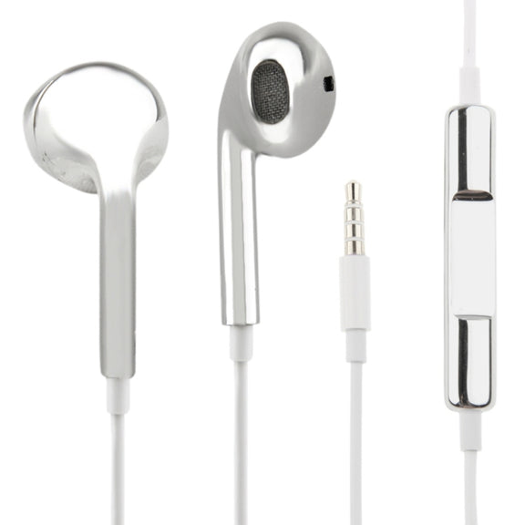 3.5mm Stereo Electroplating Wire Control Earphone for Android Phones / PC / MP3 Player / Laptops(Silver)