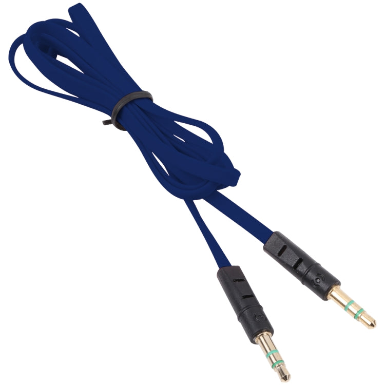 1m Noodle Style Aux Audio Cable 3.5mm Male to Male, Compatible with Phones, Tablets, Headphones, MP3 Player, Car/Home Stereo & More(Dark Blue)