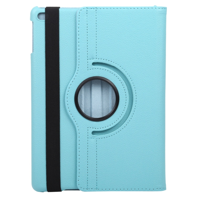 For iPad 9.7 (2018) & iPad 9.7 (2017) & Air 2 & Air 360 Degree Rotation Litchi Texture Leather Case with 2 Gears Holder(Blue) - iPad 9.7 (2018) & (2017) Cases by PMC TechLife | Online Shopping South Africa | PMC TechLife | Buy Now Pay Later Mobicred