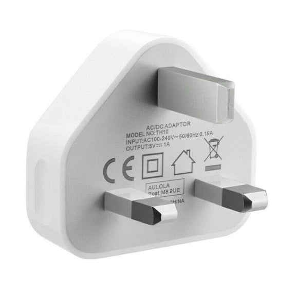 5V / 1A (UK Plug) USB Charger Adapter For  iPhone, Galaxy, Huawei, Xiaomi, LG, HTC and Other Smart Phones, Rechargeable Devices(White)