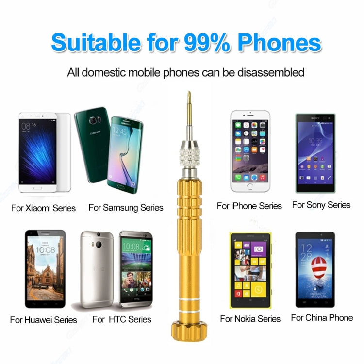5 in 1 Gold Series Screwdriver Sets for iPhone 5 & 5S & 5C / iPhone 4 & 4S (T5 / T6 / 1.2 / 1.5 / 0.8) - Screwdriver Set by PMC TechLife | Online Shopping South Africa | PMC TechLife