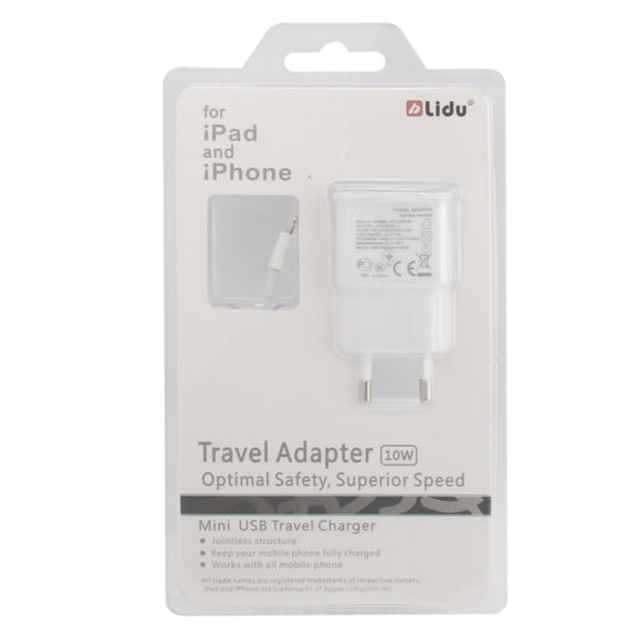 Charger Sync Cable + EU Plug Travel Charger(White)