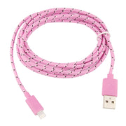 3m Nylon Netting Style USB Data Transfer Charging Cable for iPhone, iPad(Pink)