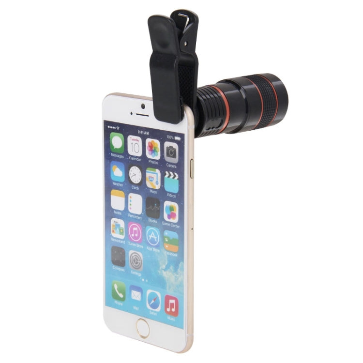 8X Zoom Telescope Telephoto Camera Lens with Clip(Black)