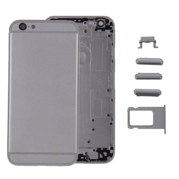 6 in 1 for iPhone 6 (Back Cover + Card Tray + Volume Control Key + Power Button + Mute Switch Vibrator Key + Sign) Full Assembly Housing Cover(Grey)