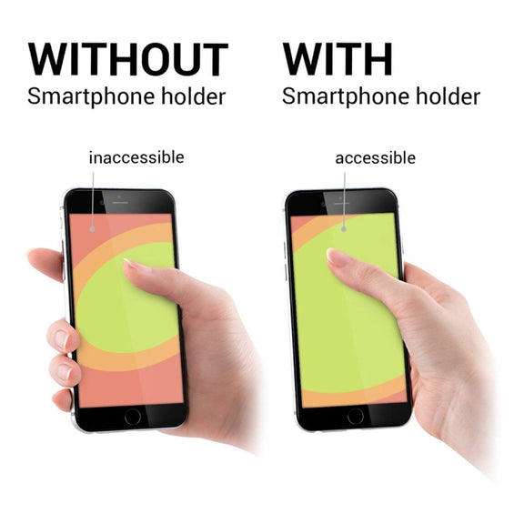 Finger Grip Phone Holder for iPhone, Galaxy, Sony, Lenovo, HTC, Huawei, and other Smartphones(Black)