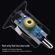 USAMS High Performance 2.1A + 1A Dual USB Port Car Charger for iPad Air 2 & Air & 4, iPhone 6 & 6 Plus & 5C & 5S & 4 & 4S, iPod touch, Galaxy Tablet / Note Series and Other Mobile Phone, Navigators(Black)