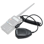 Baofeng Clip-on Speaker Microphone for Walkie Talkies, 3.5mm + 2.5mm Earphone + Mic Plug(Black)