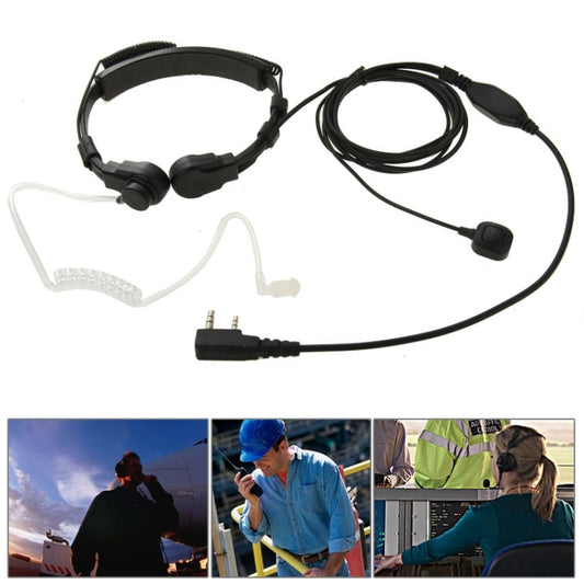 Throat control Transceiver Earpiece Headset for Walkie Talkies, 3.5mm + 2.5mm Plug(Black) - Microphones & Headsets by PMC Jewellery | Online Shopping South Africa | PMC Jewellery | Buy Now Pay Later Mobicred