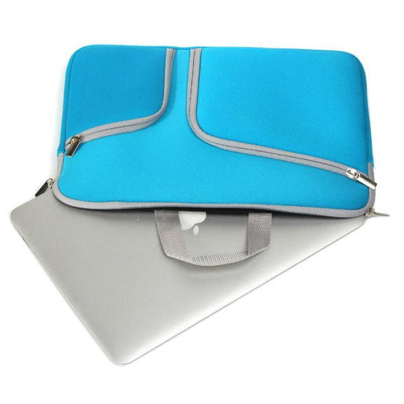 Double Pocket Zip Handbag Laptop Bag for Macbook Air 13 inch(Black)