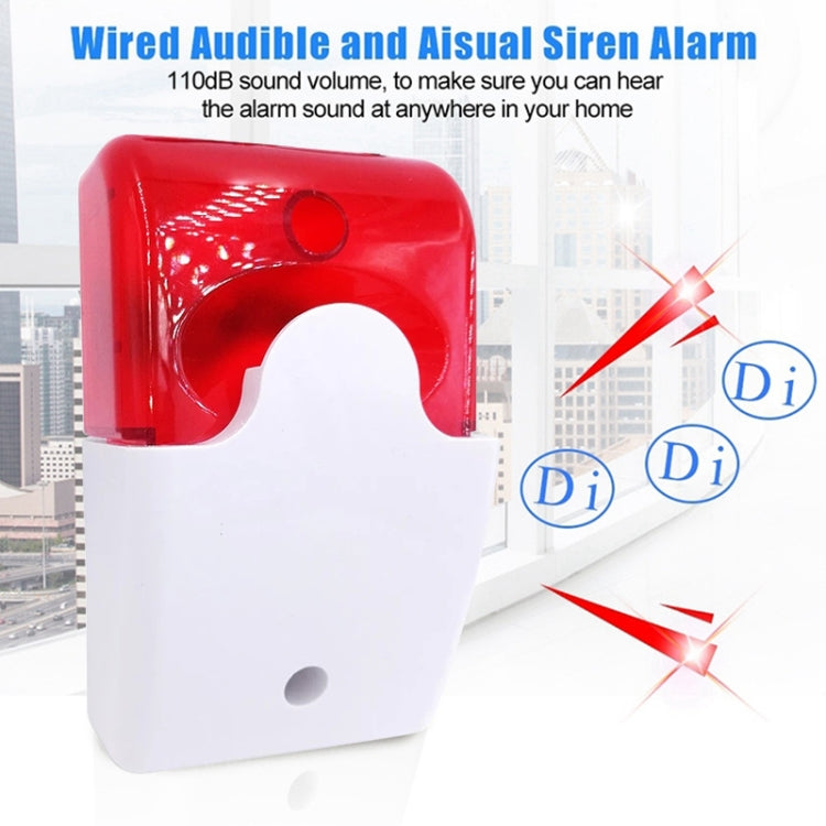 Mini Wired Red Strobe Siren for Burglar Security Alarm(White) - Infrared Detector by PMC TechLife | Online Shopping South Africa | PMC TechLife | Buy Now Pay Later Mobicred