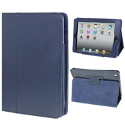 2-fold Litchi Texture Flip Leather Case with Holder Function for iPad mini 1 / 2 / 3(Navy Blue)