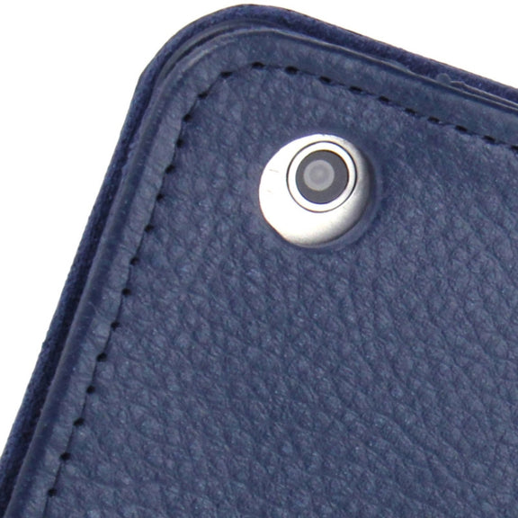 2-fold Litchi Texture Flip Leather Case with Holder Function for iPad mini 1 / 2 / 3(Navy Blue)