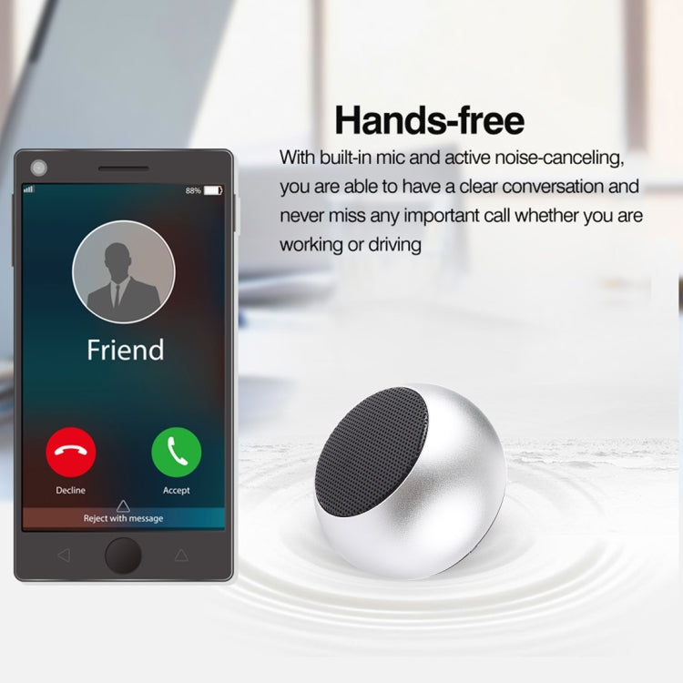 Mini Metal Wireless Bluetooth Speaker,  Hands-free, LED Indicator(Silver) - Desktop Speaker by PMC TechLife | Online Shopping South Africa | PMC TechLife